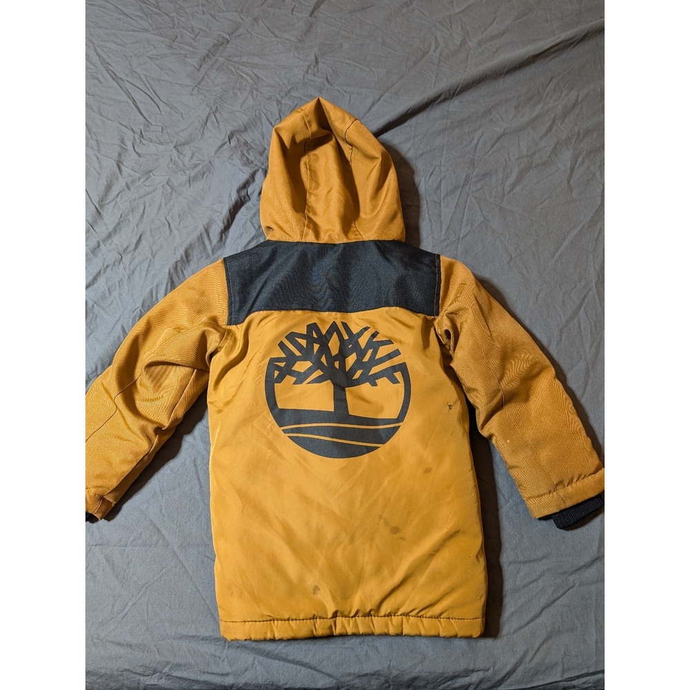 TIMBERLAND BOYS Logo Puffy‎ Jacket Mustard 4T - Picture 10 of 13